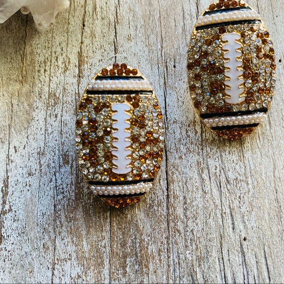 BaubleBar Rhinestone Football Earrings - Picture 2 of 5